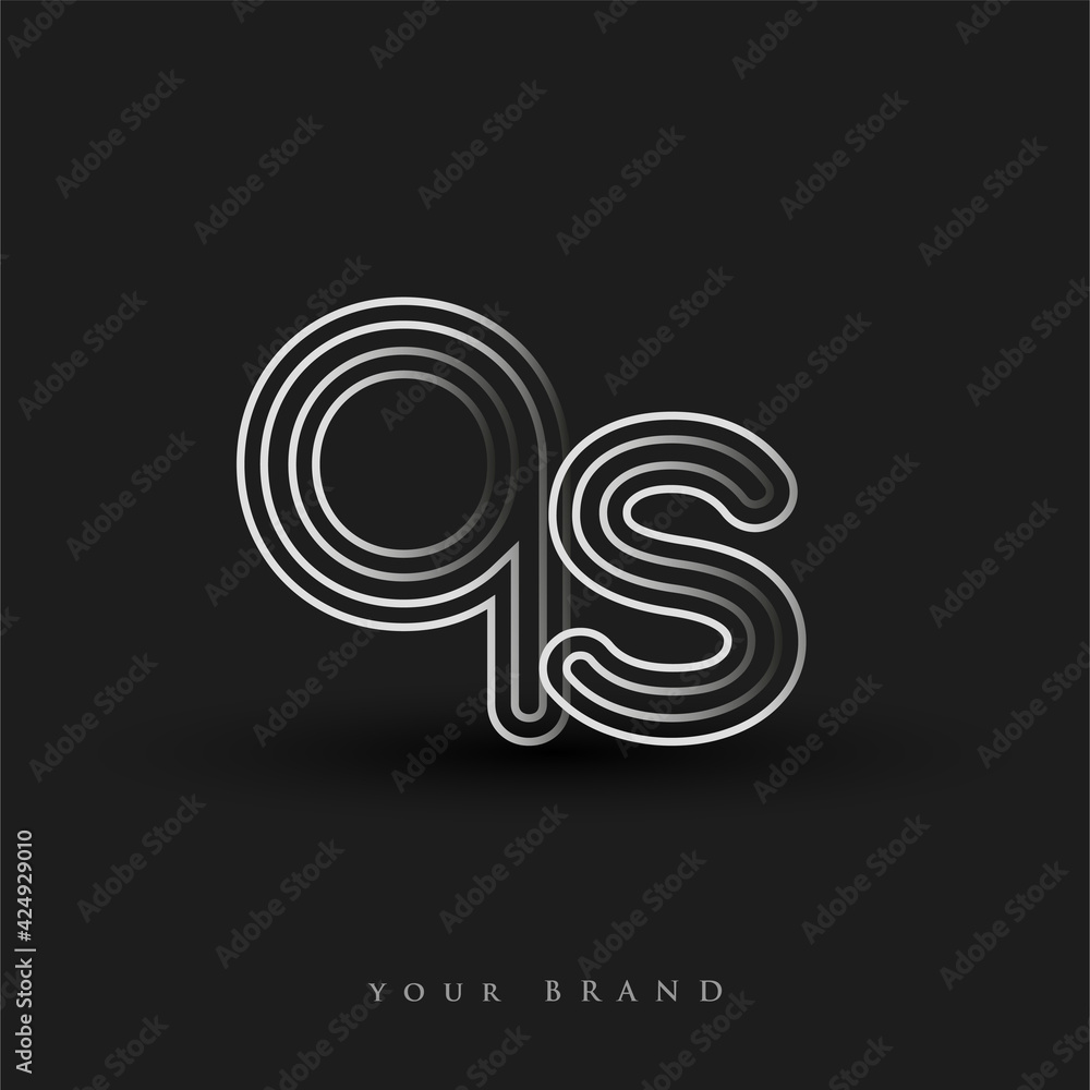 Initial Logo QS Colored Black And White With Striped Composition And initial-logo-qs-colored-black-and-white-with-striped-composition-and