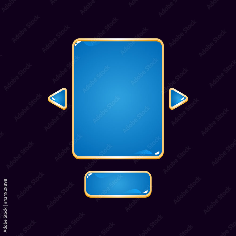 set of golden jelly game ui board pop up for gui asset elements vector ...