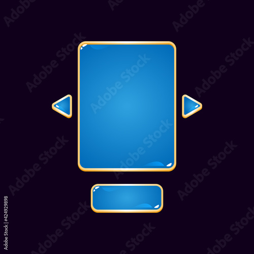 set of golden jelly game ui board pop up for gui asset elements vector illustration