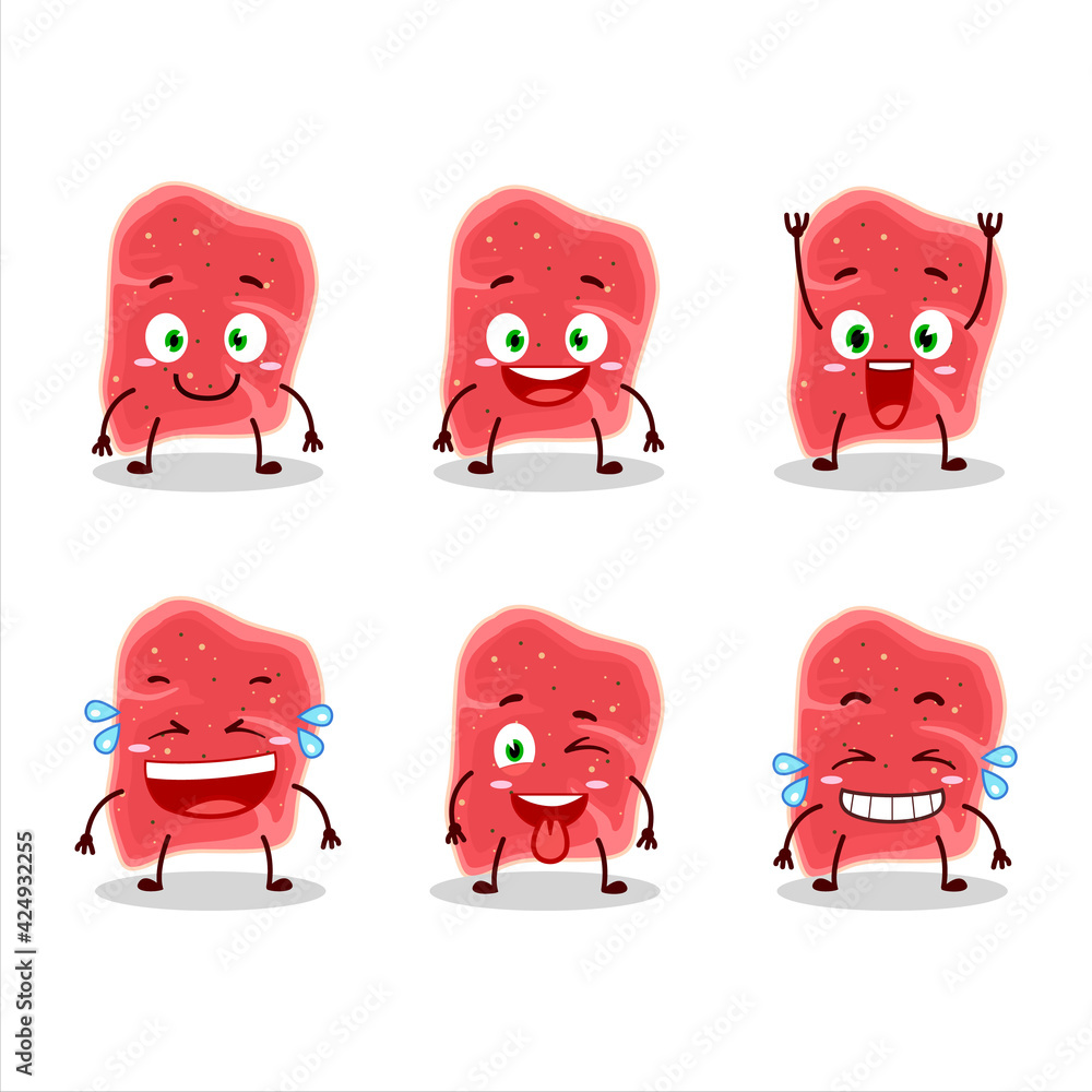 Cartoon character of sirloin with smile expression Cartoon character of sirloin with smile expression