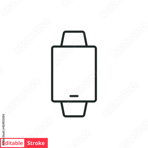 Smartwatch line icon. Simple outline style. Wearable, clock, electronic, digital smart watch technology concept. Vector illustration isolated on white background. Editable stroke EPS 10.