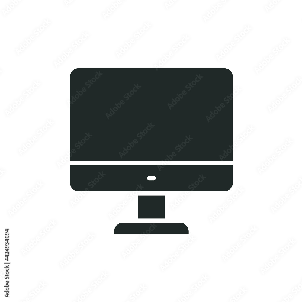 Monitor glyph icon. Simple solid style. Screen, tv, desktop computer display concept. Vector illustration isolated on white background. EPS 10. Monitor glyph icon. Simple solid style. Screen, tv, desktop computer display concept. Vector illustration isolated on white background. EPS 10.