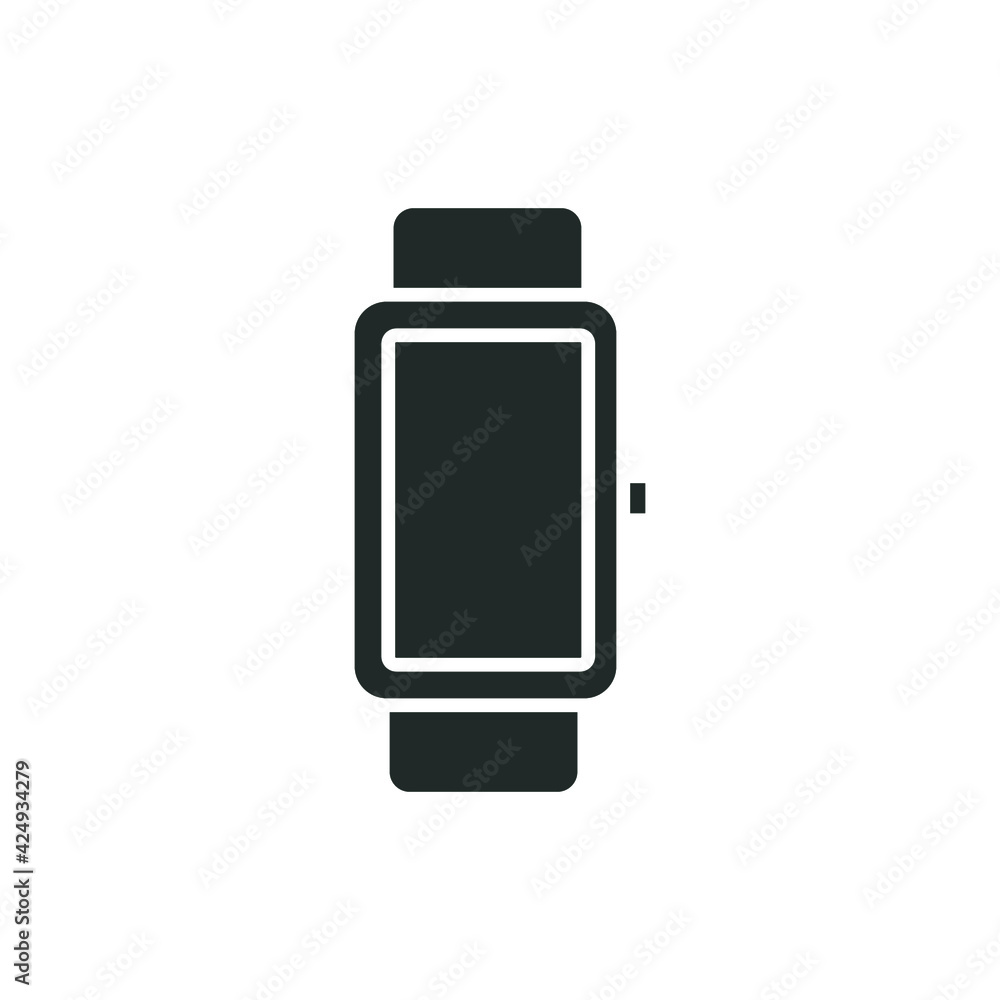 Smartwatch glyph icon. Simple solid style. Wearable, clock, electronic, digital smart watch technology concept. Vector illustration isolated on white background. EPS 10. Smartwatch glyph icon. Simple solid style. Wearable, clock, electronic, digital smart watch technology concept. Vector illustration isolated on white background. EPS 10.