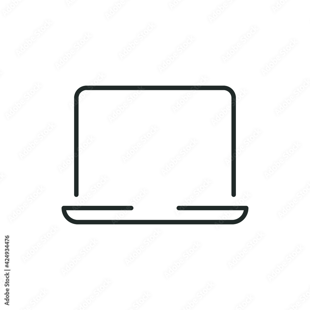 Laptop line icon. Simple outline style. Notebook, computer, pc, desktop, portable device concept. Vector illustration isolated on white background. EPS 10. Laptop line icon. Simple outline style. Notebook, computer, pc, desktop, portable device concept. Vector illustration isolated on white background. EPS 10.