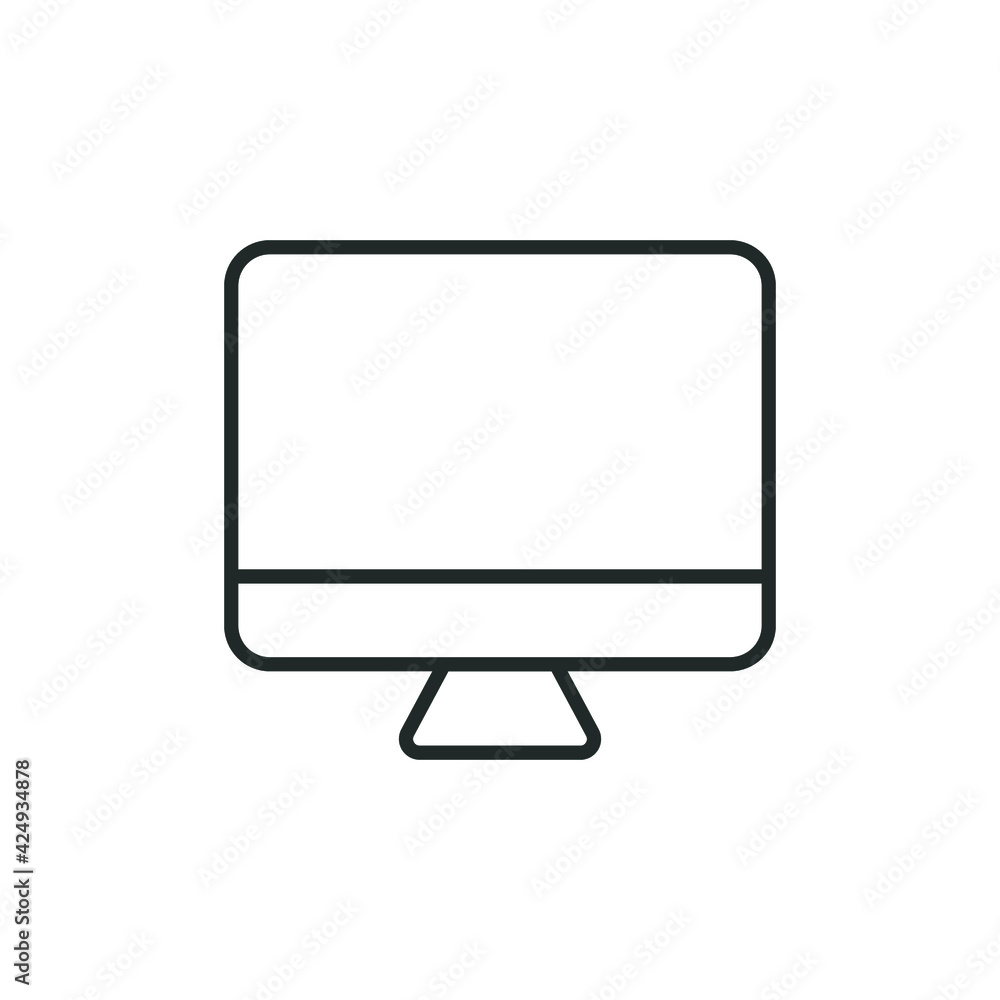 Monitor line icon. Simple outline style. Screen, tv, desktop computer display concept. Vector illustration isolated on white background. EPS 10. Monitor line icon. Simple outline style. Screen, tv, desktop computer display concept. Vector illustration isolated on white background. EPS 10.