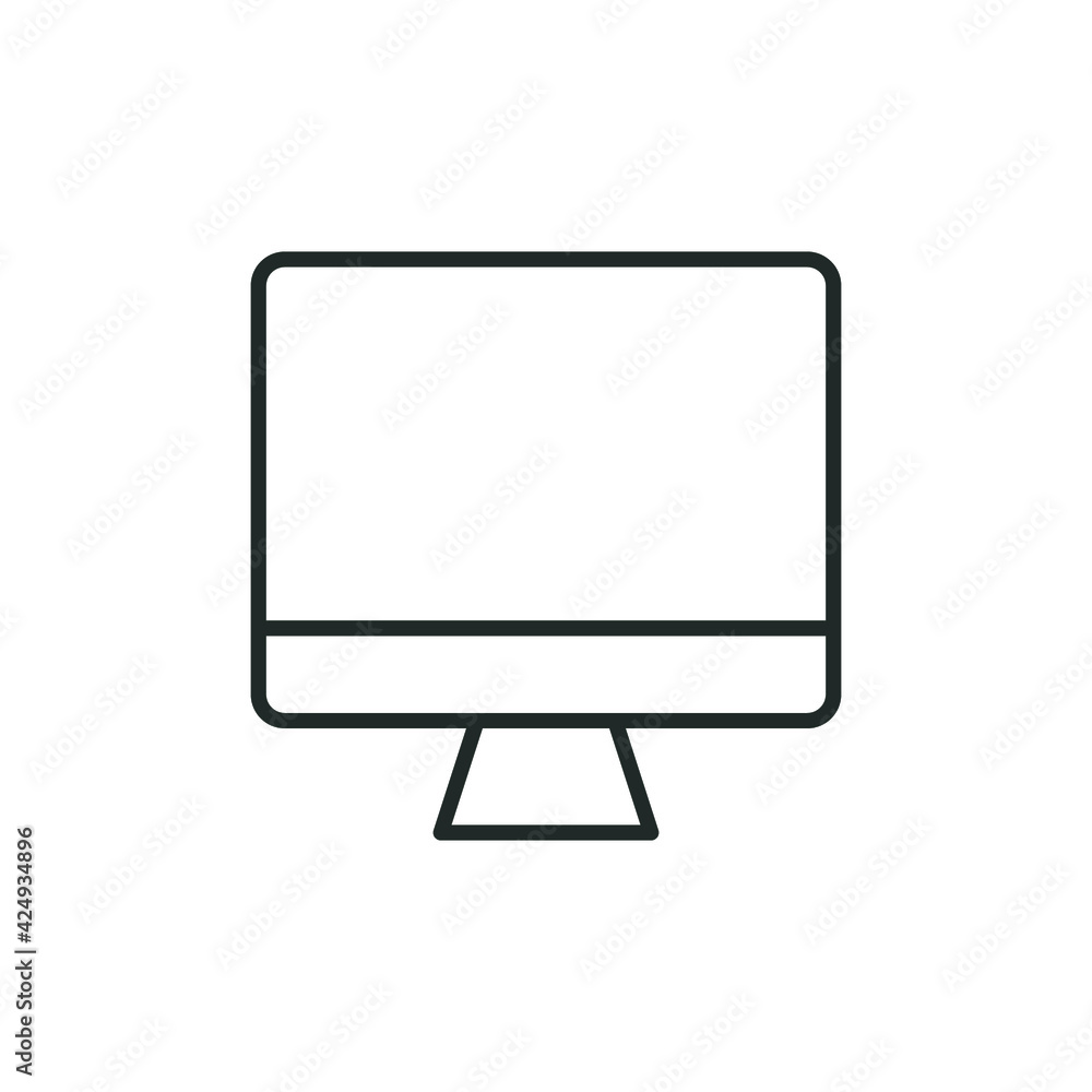 Monitor line icon. Simple outline style. Screen, tv, desktop computer display concept. Vector illustration isolated on white background. EPS 10. Monitor line icon. Simple outline style. Screen, tv, desktop computer display concept. Vector illustration isolated on white background. EPS 10.