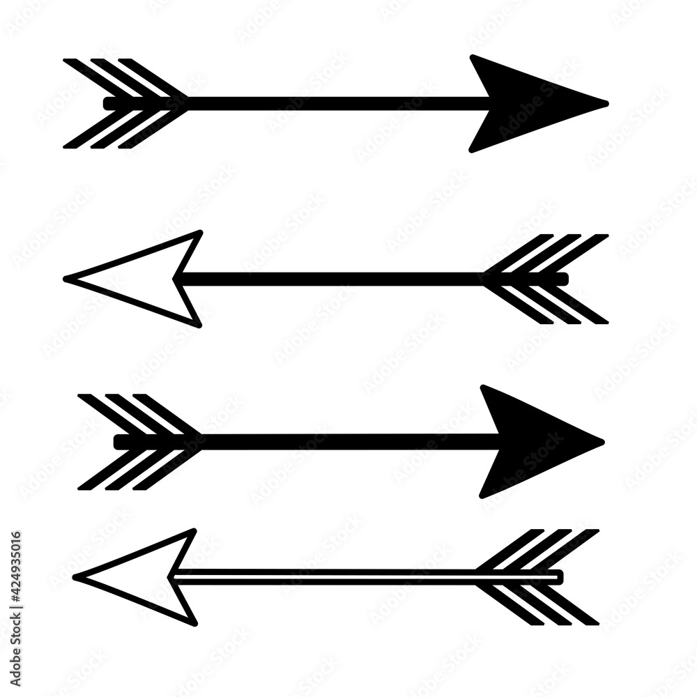 Archer arrows. Vector illustration in flat style. Archer arrows. Vector illustration in flat style.