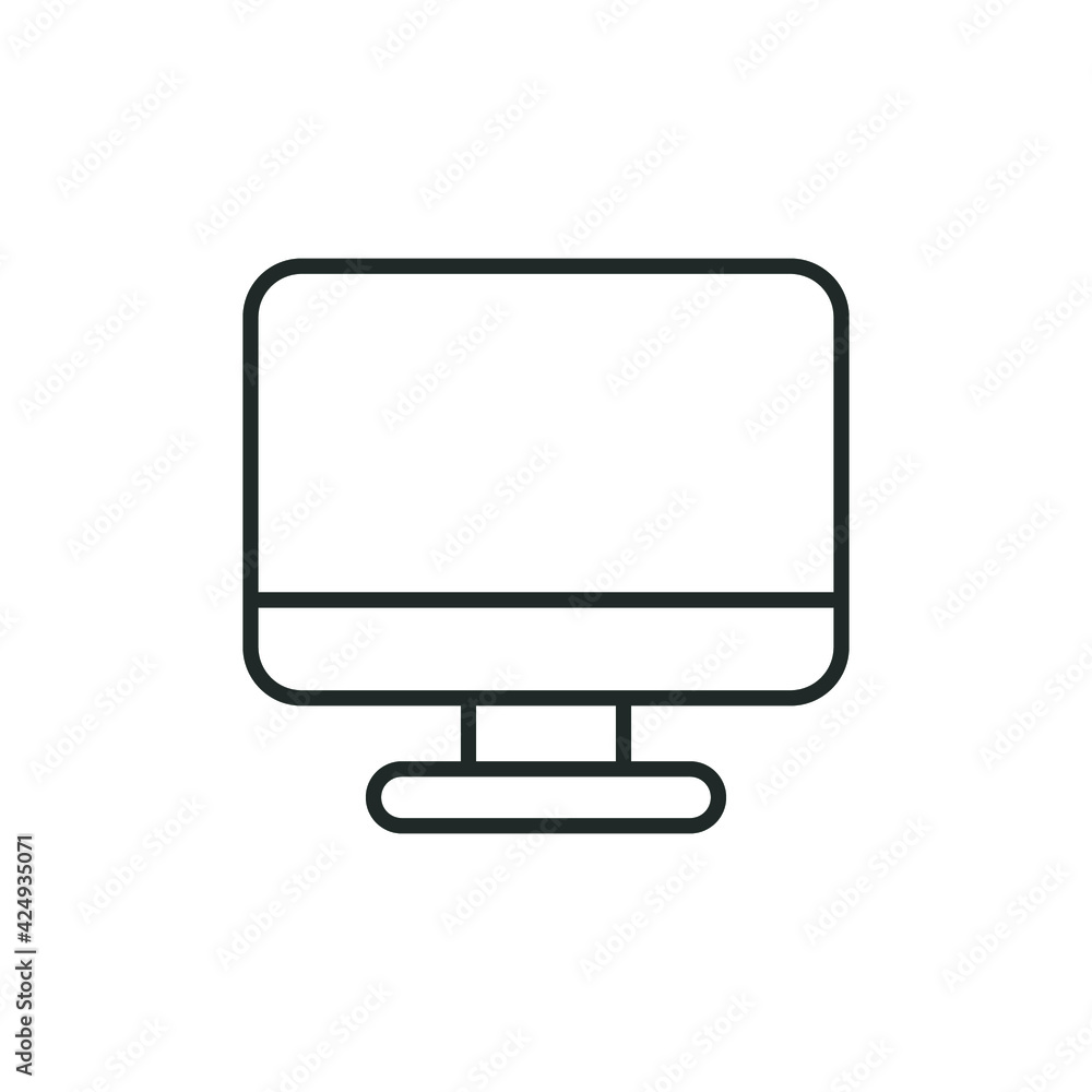 Monitor line icon. Simple outline style. Screen, tv, desktop computer display concept. Vector illustration isolated on white background. EPS 10. Monitor line icon. Simple outline style. Screen, tv, desktop computer display concept. Vector illustration isolated on white background. EPS 10.