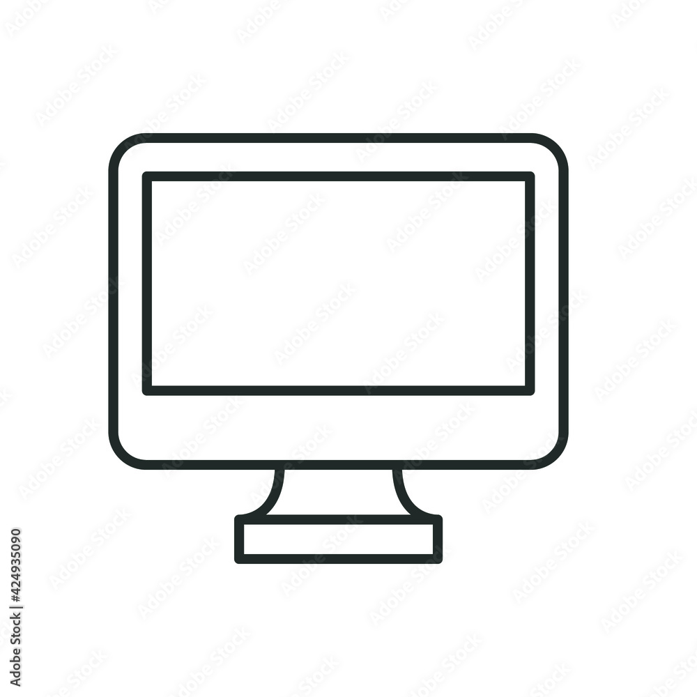 Monitor line icon. Simple outline style. Screen, tv, desktop computer display concept. Vector illustration isolated on white background. EPS 10. Monitor line icon. Simple outline style. Screen, tv, desktop computer display concept. Vector illustration isolated on white background. EPS 10.