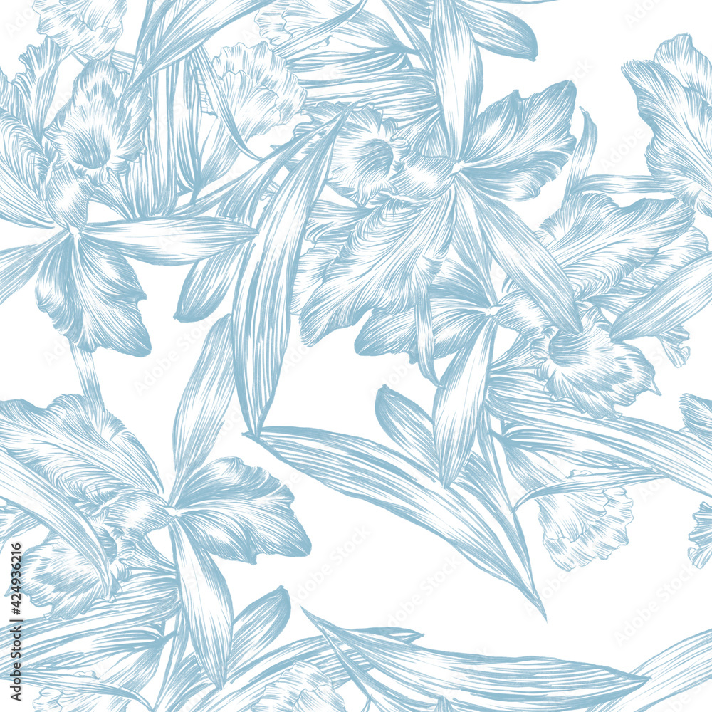 Beautiful seamless pattern with Floral background .