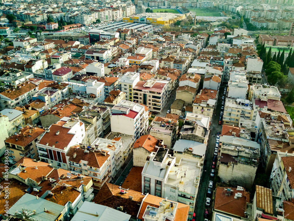 Aerial photograph of the capital of Aydin province - Aydin city from ...