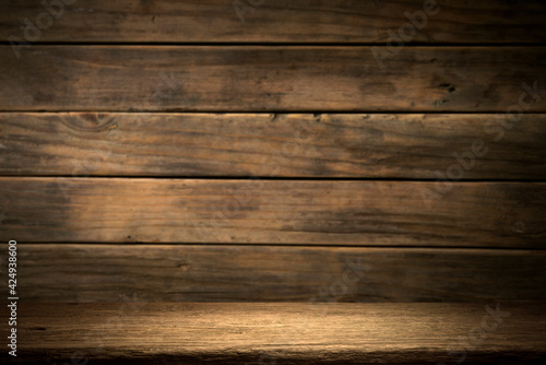 Selected focus empty brown wooden table texture