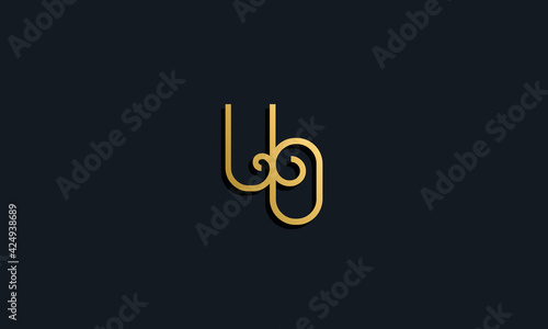 Luxury fashion initial letter UO logo.