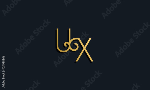 Luxury fashion initial letter UX logo.