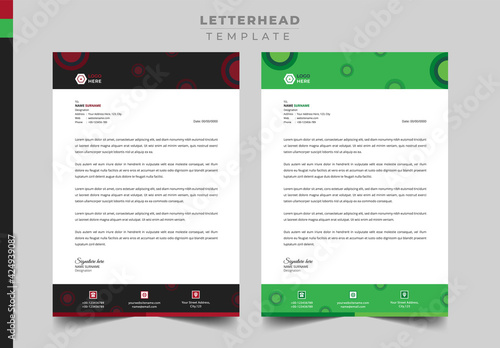 Professional and official Letterhead design template, colorful abstract letterhead, trendy letterhead template.