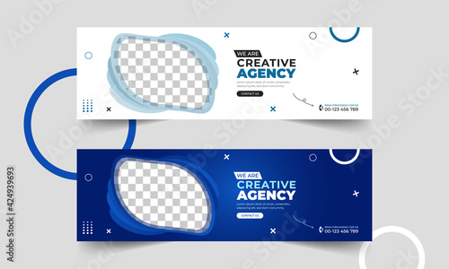 Creative Agency Web Banner Template. Promotional banner for website.