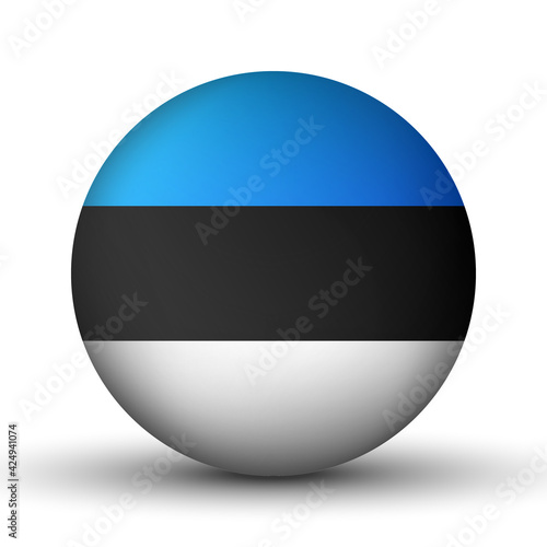 Free Download Glass light ball with flag of Estonia. Round sphere, template icon. Estonian national symbol. Glossy realistic ball, 3D abstract vector illustration highlighted on a white background. Big bubble - GFXLoad