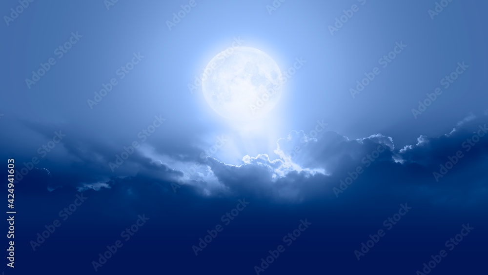 Night sky with moon in the clouds Night sky with moon in the clouds