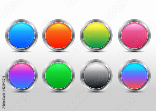 Colorful 3d button collection set