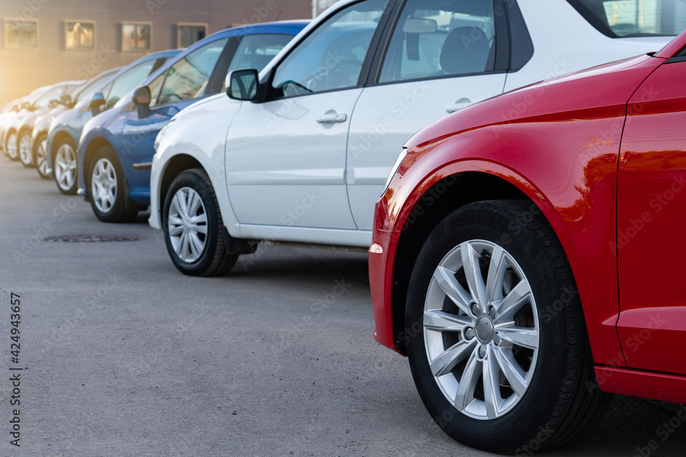 Cars in a row. Used car sales
Cars in a row. Used car sales