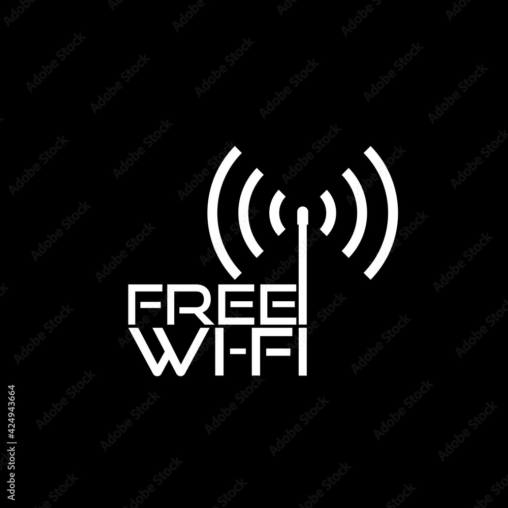Free wifi icon isolated on dark background Free wifi icon isolated on dark background