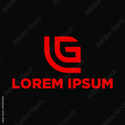 Creative, simple and elegant Initial letter LG leaf logo template in flat design monogram illustration