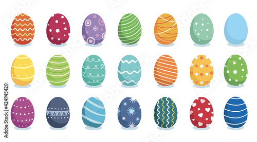 Colorful easter eggs hand