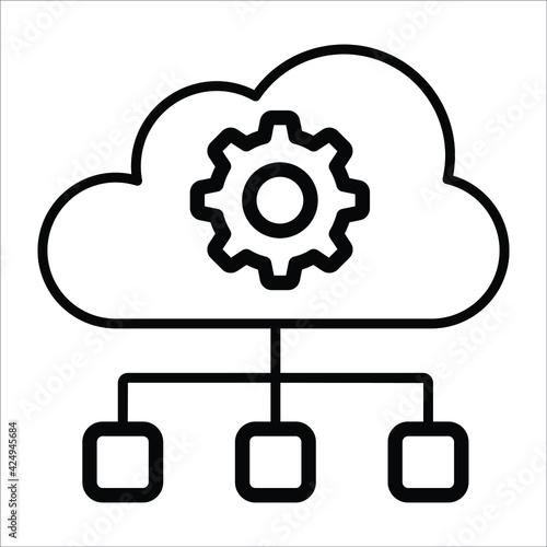 cloud network line icon modern illustration