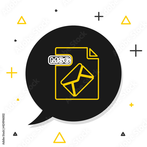 Line MSG file document. Download msg button icon isolated on white background. MSG file symbol. Colorful outline concept. Vector