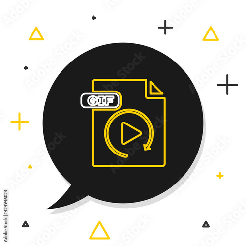 Line GIF file document. Download gif button icon isolated on white background. GIF file symbol. Colorful outline concept. Vector