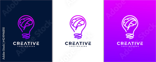 abstract logo brain blub logo inspiration