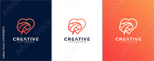abstract logo brain love logo inspiration