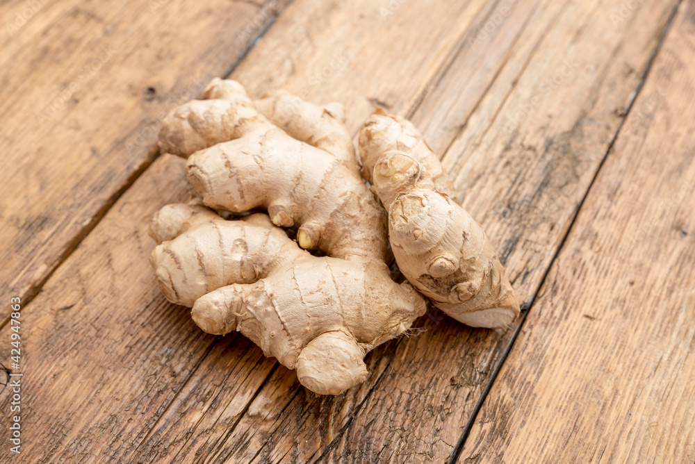 Healthy ginger root close up