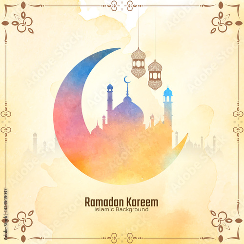 Soft yellow cultural Ramadan Kareem festival background