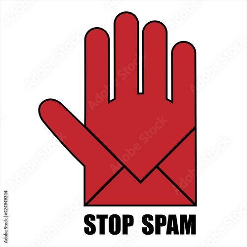 Stop no spam sign. Vector