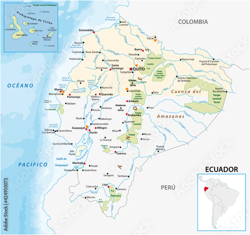 vector map of the republic of ecuador