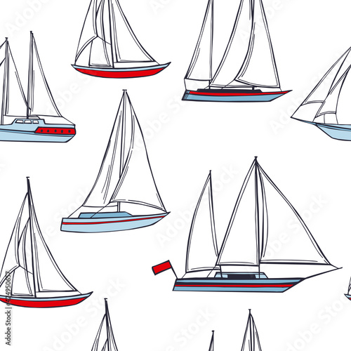 Yachts. Vector  pattern