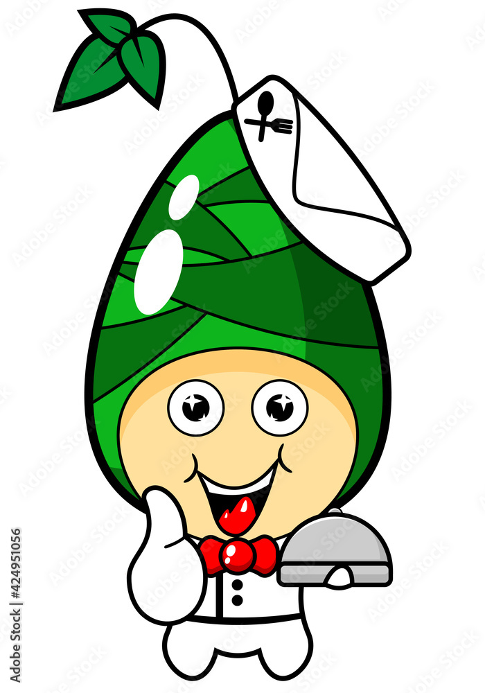 vector illustration of bamboo shoot mascot chef cartoon character vector illustration of bamboo shoot mascot chef cartoon character