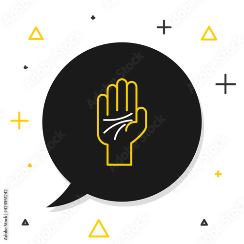 Line Palmistry of the hand icon isolated on white background. Colorful outline concept. Vector