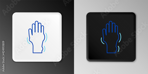 Line Hand with psoriasis or eczema icon isolated on grey background. Concept of human skin response to allergen or chronic body problem. Colorful outline concept. Vector