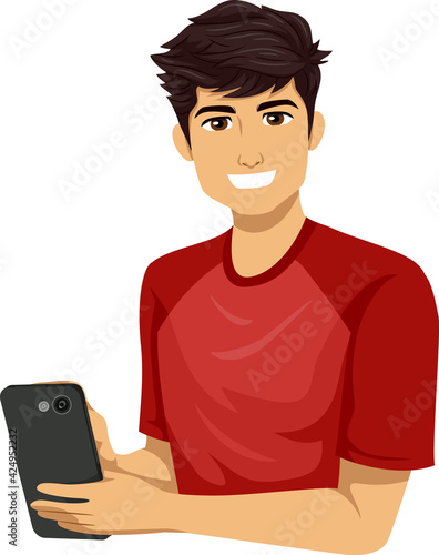 Teen Boy Hispanic Mobile Ph...