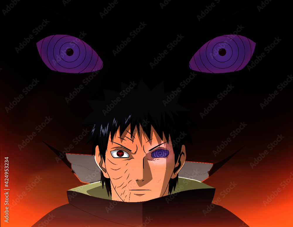 Anime person. Uchiha Obito. Stock Vector