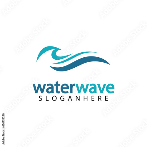 water wave logo design template