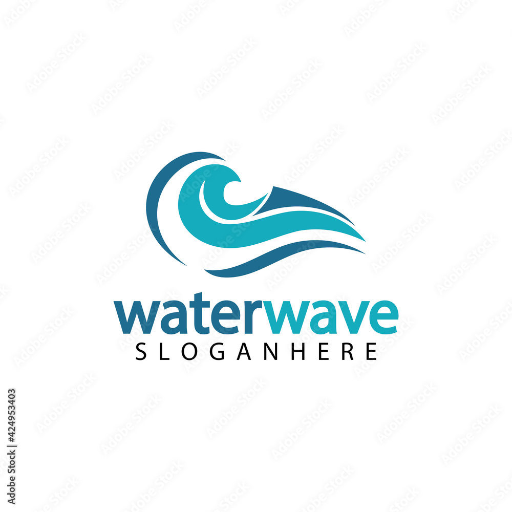 water wave logo design template water wave logo design template