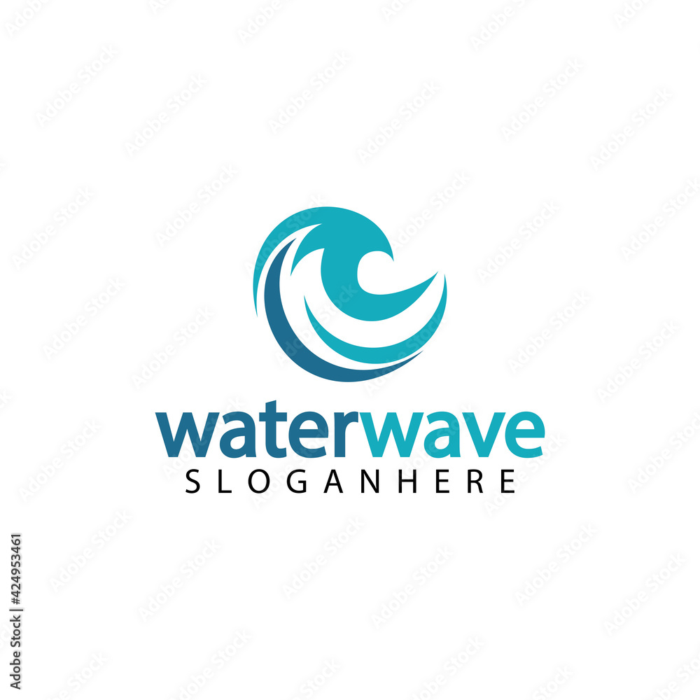 water wave logo design template water wave logo design template