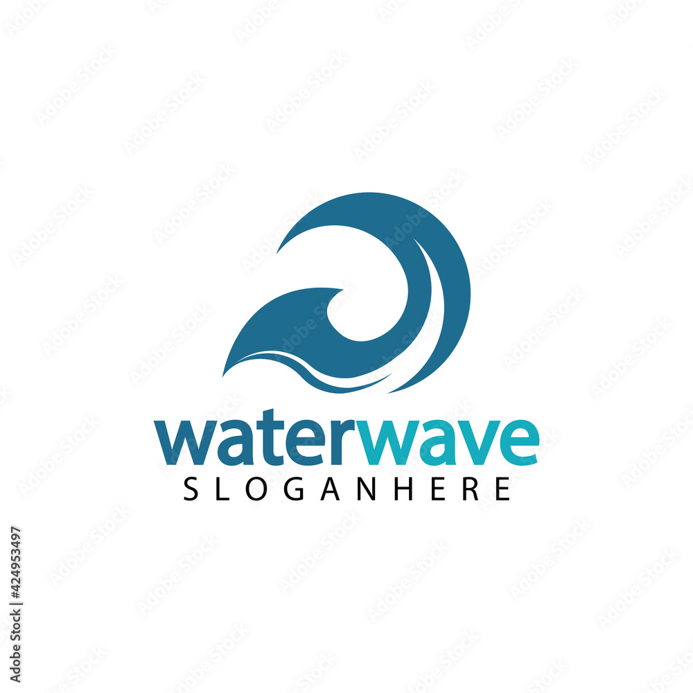 water wave logo design template water wave logo design template
