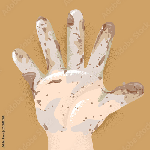 Hand Kid Dirty Illustration