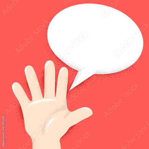 Hand Kid Speech Bubble Illu...