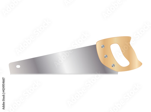 Hand saw isolated on white, vector illustration
