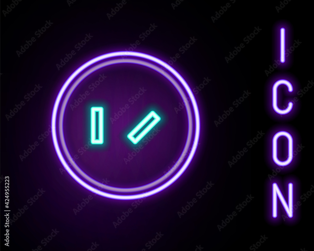 Glowing neon line Round wooden shield icon isolated on black background. Security, safety, protection, privacy, guard concept. Colorful outline concept. Vector Glowing neon line Round wooden shield icon isolated on black background. Security, safety, protection, privacy, guard concept. Colorful outline concept. Vector